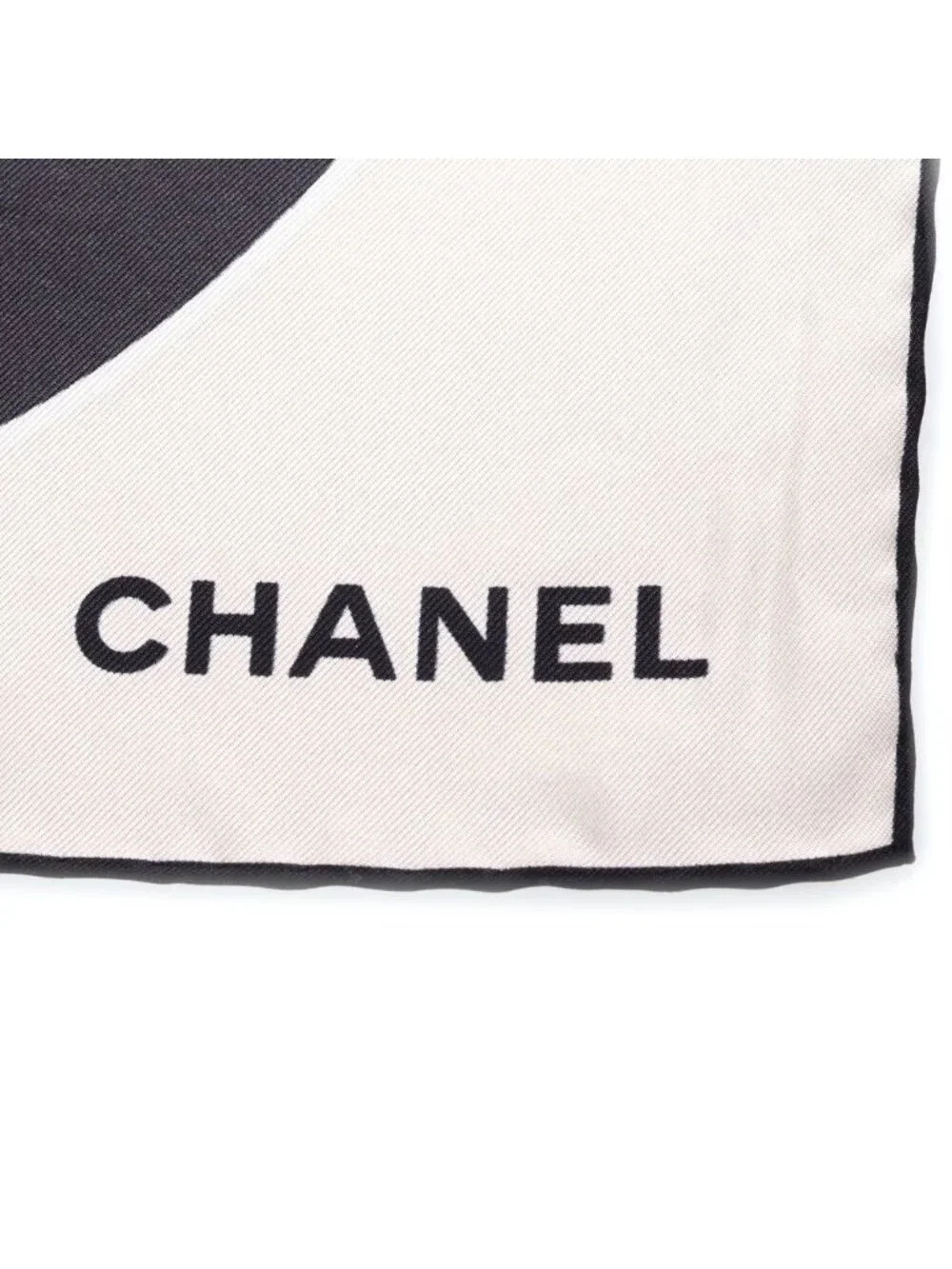 Chanel CC Logo Icon Scarf CC Silk White